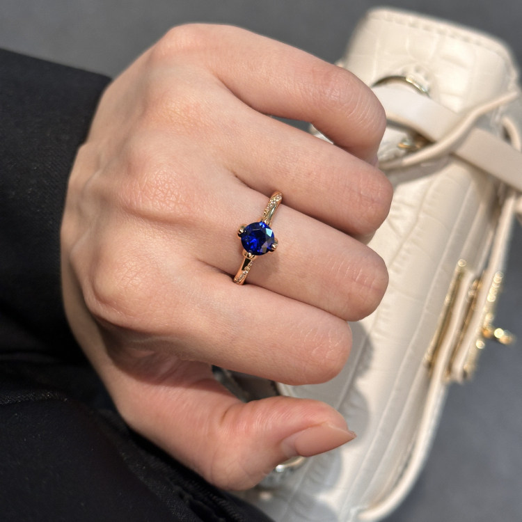 蕾迪高定【栀子花】一克拉莫桑意大利工艺时尚气质百搭戒指,淘宝优惠券,粉丝福利购,淘宝优惠卷