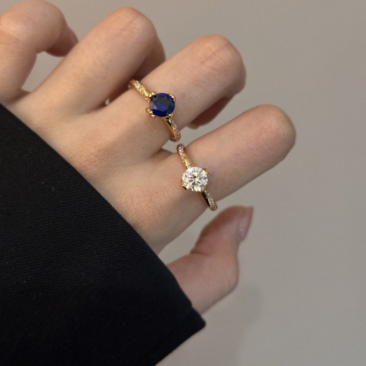 蕾迪高定【栀子花】一克拉莫桑意大利工艺时尚气质百搭戒指,淘宝优惠券,粉丝福利购,淘宝优惠卷