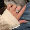 Leidy Haute Couture Galaxy S925 silver pigeon egg 4 carat minimalist style ring simple and versatile ring