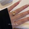 Leidy high-end new Chinese style minimalist natural water foam jade s925 silver water foam high ice and high transparency ring