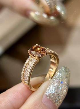 意大利工艺茶棕色戒指女款