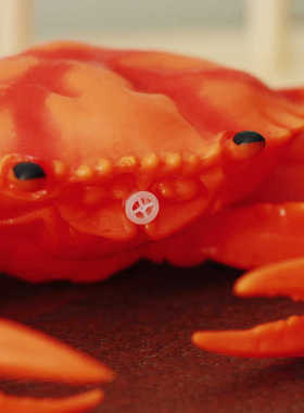 仿真螃蟹龙虾软胶海洋动物模型大闸蟹儿童早教认知玩具捏捏会发声