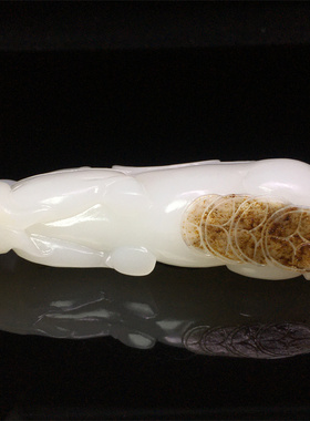 和田玉白玉马把件摆件新疆玉石