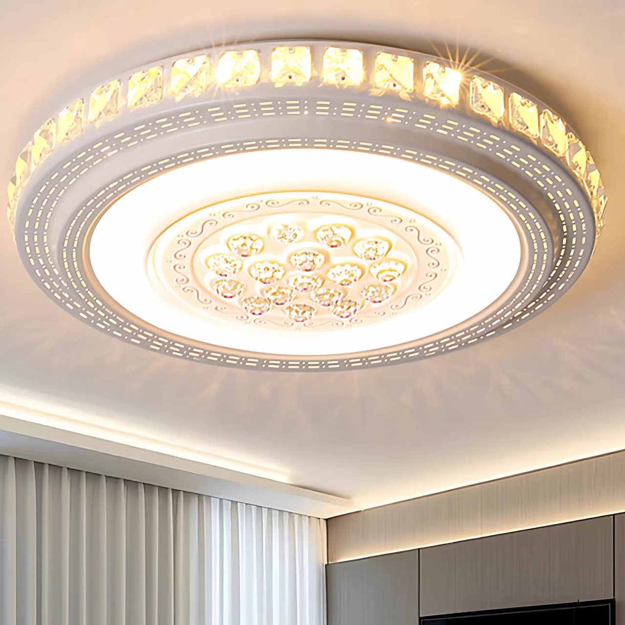 LED灯具吸顶灯圆形超亮大尺寸150cm轻奢客厅灯现代家用卧室灯大厅,淘宝优惠券,粉丝福利购,淘宝优惠卷