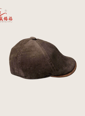 盛锡福复古百搭灯芯绒鸭舌帽男女经典潮流前进帽