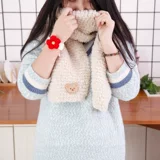 Коралловый шарф, плетеный клубок пряжи ручной работы, набор материалов, с медвежатами, DIY