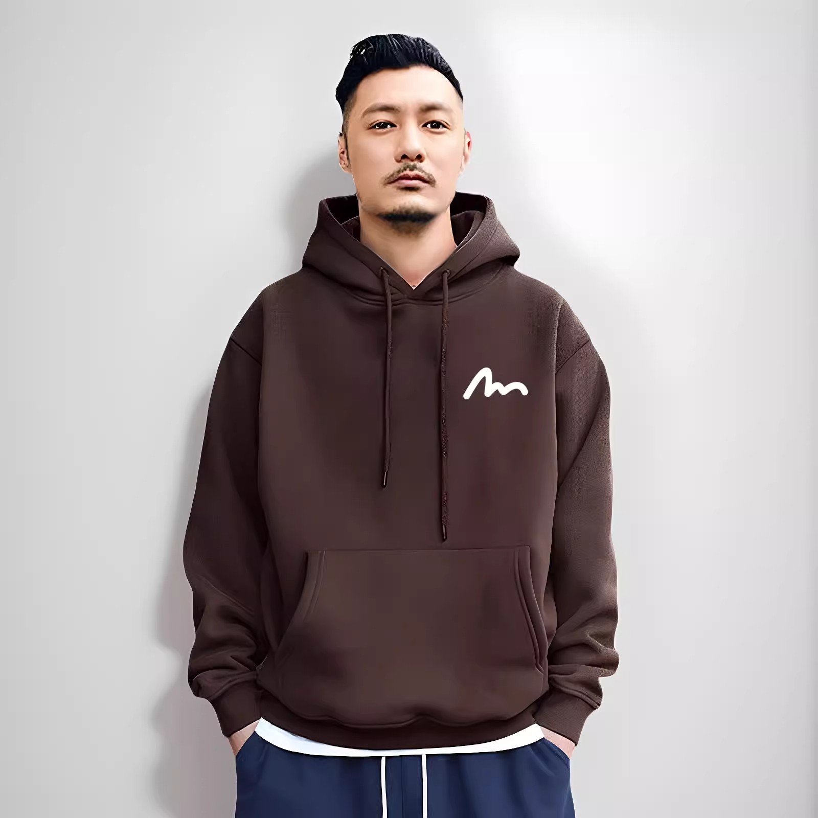 香港潮牌余文乐秋冬新款连帽卫衣经典红色纯棉本命年专属保暖外套
