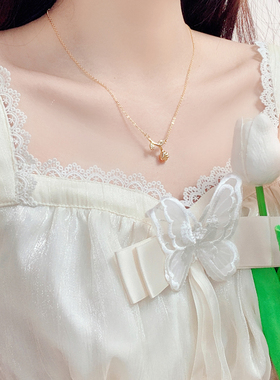 复古郁金香项链女轻奢小众新款