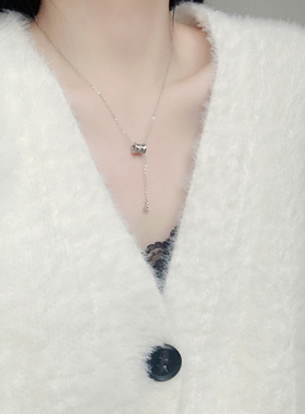 玫瑰金小蛮腰流苏项链女高级简约