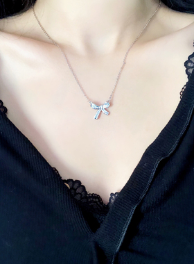 气质蝴蝶结项链女简约设计小众