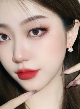 锆石花朵耳钉女小众设计感耳环