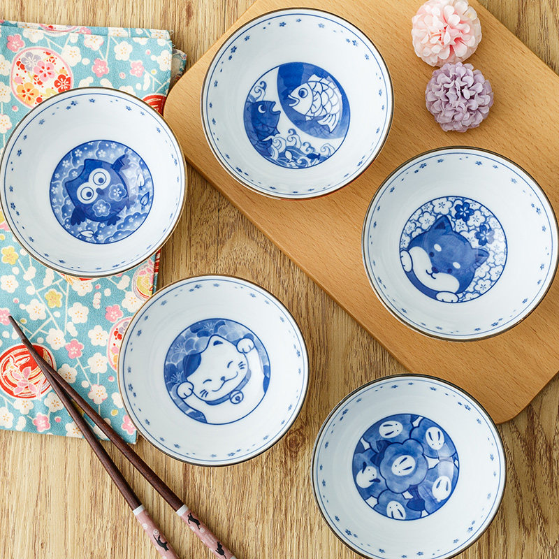 千代源卡通餐具日式家用碗日本陶瓷饭碗单个儿童可爱米饭小碗瓷碗,淘宝优惠券,粉丝福利购,淘宝优惠卷