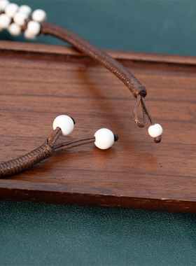 优雅白色时尚短款复古陶瓷毛衣链