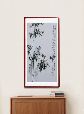 百燕堂竹报平安玄关装饰画