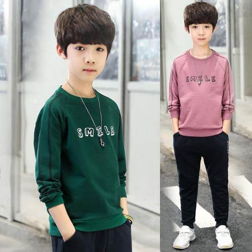 男童春秋装中大儿童长袖t恤2024新款打底衫上衣潮牌卫衣洋气潮帅 - 图0