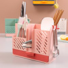 Chopstick basket storage rack wall-mounted drill-free drainage chopstick cage household Nordic chopsticks spoon knife rack storage box