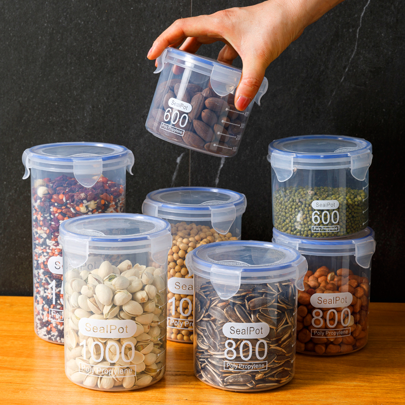 塑料密封罐五谷杂粮厨房收纳食品级透明罐盒子零食干货茶叶储物罐-图0