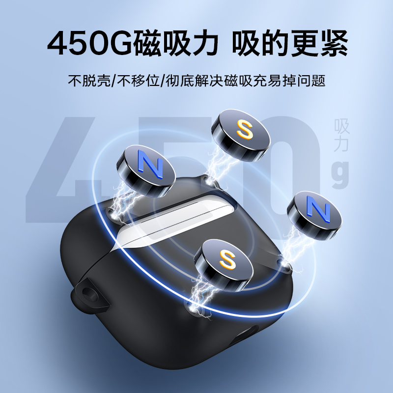 亿色适用AirpodsPro保护套第二代2022耳机套airpods3三代磁吸液态硅胶软2021新款苹果无线蓝牙防摔纯色保护壳-图1