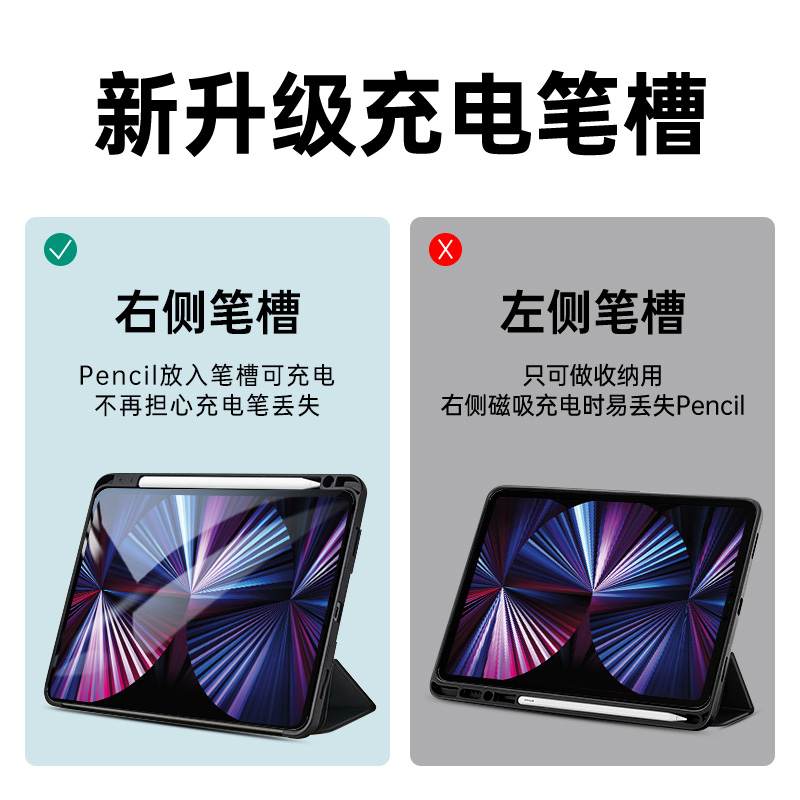 亿色适用于iPad Pro2021新款保护壳por11寸平板电脑苹果2020air4带笔槽12.9英寸pencil磁吸全包硅胶防弯套ins - 图1