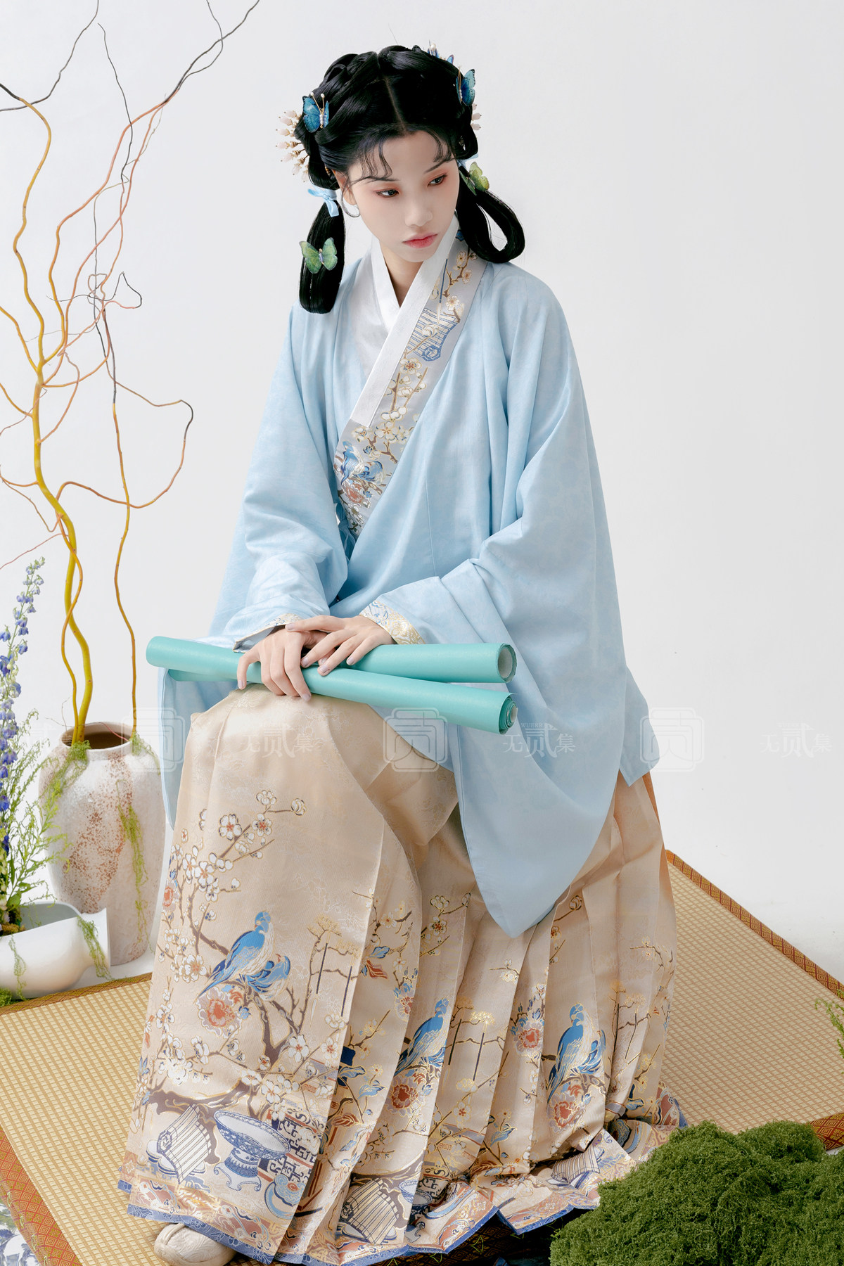 无贰集【一笺锦】交领袄琵琶袖文房花鸟马面裙日常明制汉服秋冬,淘宝优惠券,粉丝福利购,淘宝优惠卷