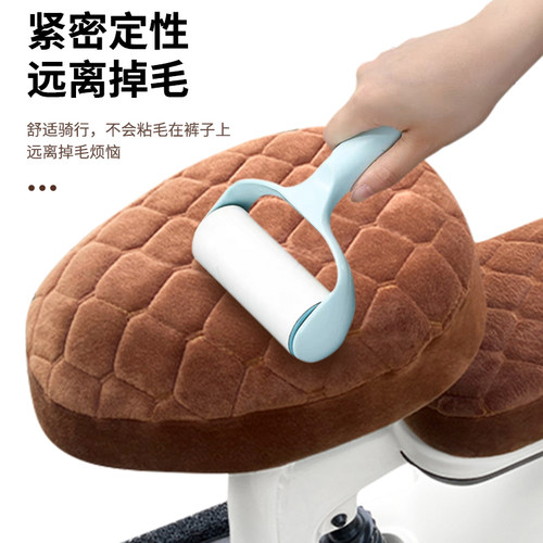 适用雅迪钉钉plus淘淘贝塔TDT1321Z电动车冬季毛绒加厚保暖坐垫套 - 图2