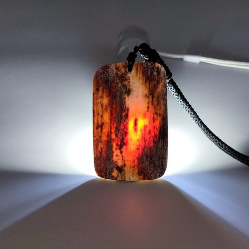 天然俄罗斯冰料猛犸象牙化石吊牌原石头吊坠牌子雕件素牌配饰标本 - 图2