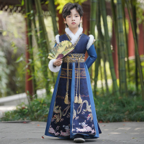 Boy Hanfu Winter Childrens Childrens Little Lordship Tang Costume Boy Ancient Wind Thickened the Year of the Year clothes Winter New Year 2023