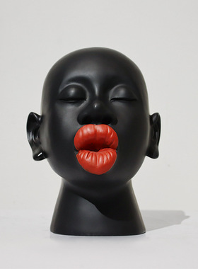 红唇烈焰女人艺术树脂雕塑摆件