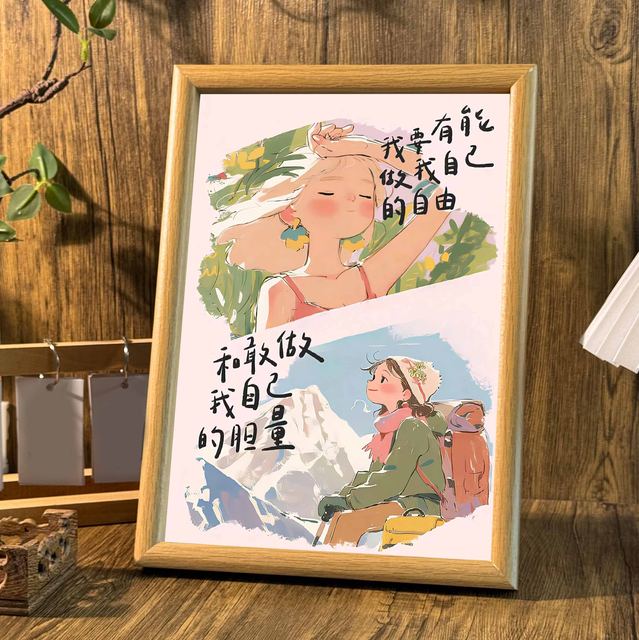Text photo frame desk table wall hanging painting