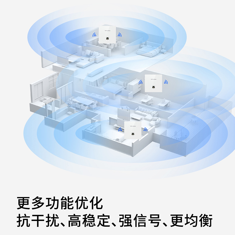 TP-LINK面板ap全屋WiFi6双频5G千兆AX3000无线超薄PoE供电家用企业酒店别墅2.5G网口路由器TL-XAP3022GI-PoE - 图3