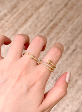 钉子戒指女士2025年新款潮时尚个性高级感小众设计网红气质食指戒