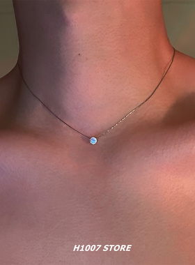 一颗钻 氛围感男款项链女小众设计高级感轻奢小众锁骨链新款颈链
