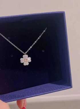 花朵满钻ins四叶草百搭项链Tough