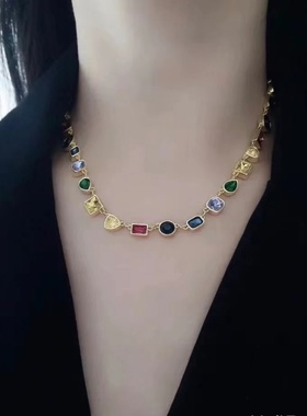 奥地利水晶多巴胺项链轻奢满钻