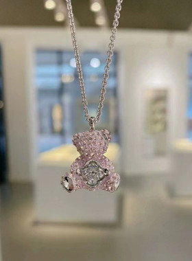 泰迪熊甜美吊坠项链锁骨链新款