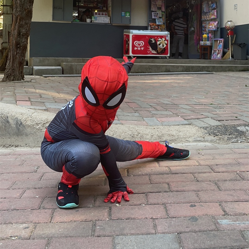 万圣节儿童蜘蛛侠紧身衣男童生日衣服男孩钢铁侠战衣套装连体服装 - 图1