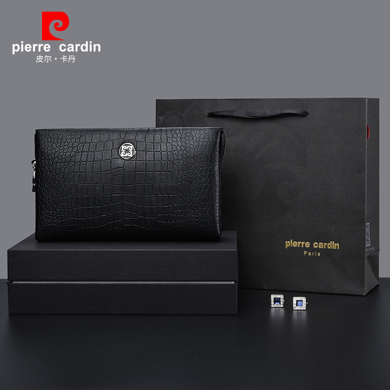 皮尔卡丹真皮密码锁男士手拿包男包 黛碧箱包男士包袋