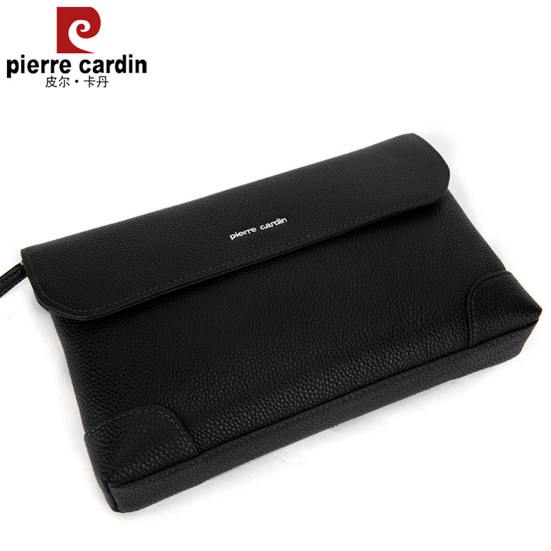 皮尔卡丹真皮商务软大容量潮手拿包 黛碧箱包男士包袋