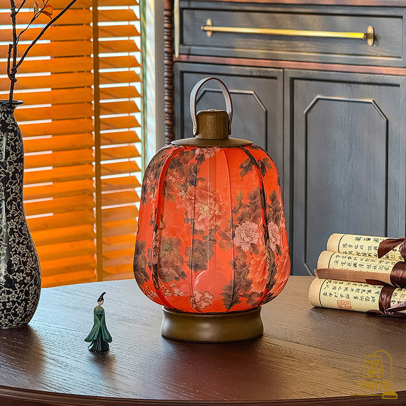 宋代美学中式绣花宫灯婚房卧室床头装饰台灯创意节日婚庆氛围台灯