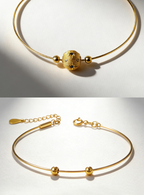 极细手镯可穿小孔珠可调节手镯