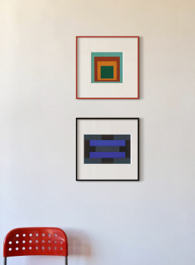 丘山生活 抽象艺术包豪斯中古风格装饰画组合现代简约几何挂画