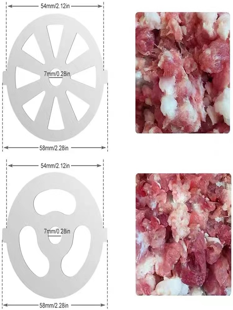 奥克斯330家用绞肉机不锈钢刀网刀片搭配荣事达08a灌肠嘴绞肉孔板 - 图1