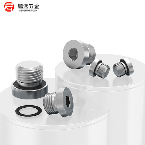 304不锈钢内六角带ED圈密封堵头 法兰面油塞闷头G1分2分3分4分1/2 - 图2