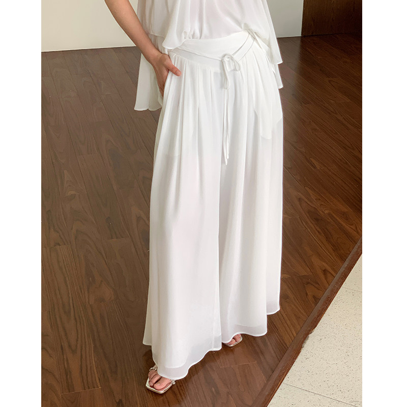 雪纺衫套装女夏季裙裤气质遮肉上衣显瘦雪纺裤女神范阔腿裤两件套,淘宝优惠券,粉丝福利购,淘宝优惠卷