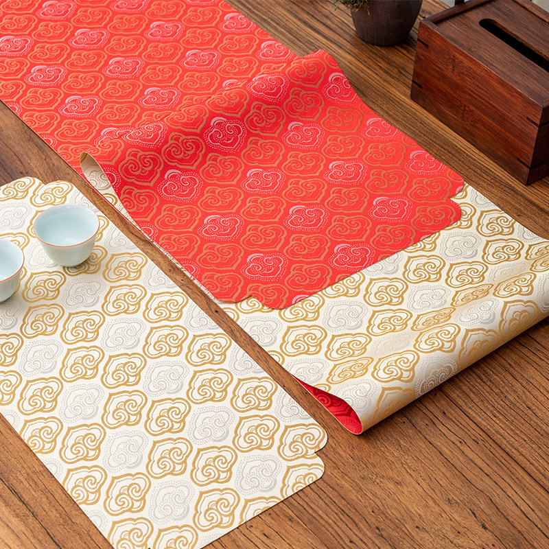 新中式双面防水织锦茶席禅意茶桌旗织金茶垫布艺轻奢茶台茶几垫布,淘宝优惠券,粉丝福利购,淘宝优惠卷