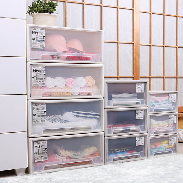 日本天马株式会社收纳箱透明整理箱塑料收纳盒储物箱可叠加抽屉柜,淘宝优惠券,粉丝福利购,淘宝优惠卷