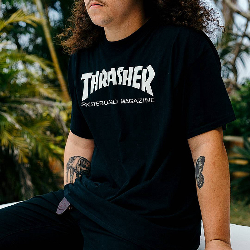 【美版基础款合辑】Thrasher Skate Mag Tee 基础字母火焰短袖T恤 - 图1