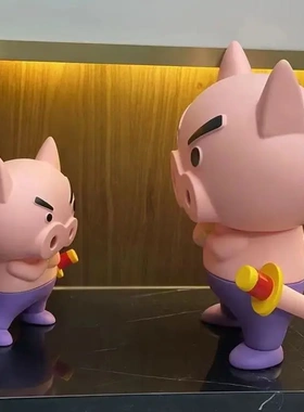 德国工艺大摆件肥嘟嘟左卫门手办公仔客厅桌面卡通风玩偶生日礼物