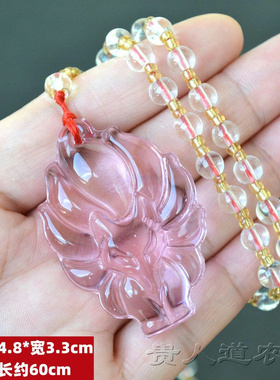 九尾狐吊坠长款毛衣链男女项链