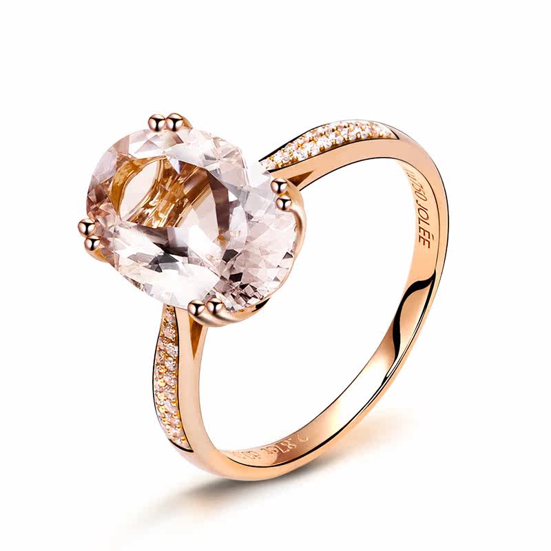 女18k金绿柱石彩色送女友老婆指环 jolee戒指/指环